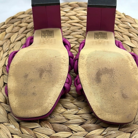 White House Black Market Magenta Braided Comfortable Block Heels - Picture 8 of 9